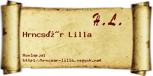 Hrncsár Lilla névjegykártya